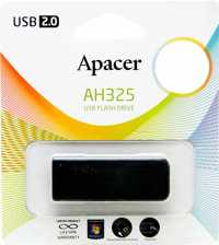 Флэш-память 16Gb Apacer AH325 Black  (USB 2.0, до 10 Мбайт/сек)
