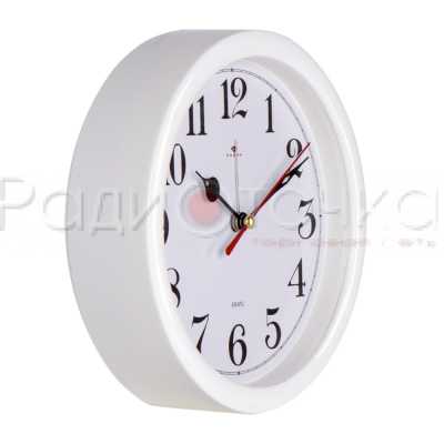 Будильник Рубин d=15см, корпус белый "Классика" B4-043W