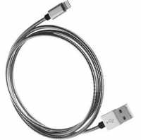 DATA кабель MOXOM USB-Apple 8-pin, 2А,  металл пружины, 1м