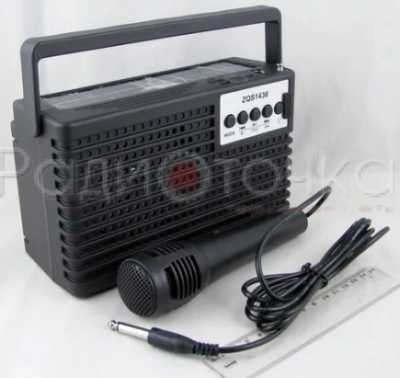 Портативная акустика ZQS-1436B (светомузыка, фонарь, микрофон проводной)