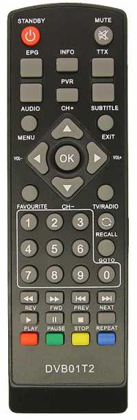 Пульт ДУ SAT Hyundai QF-6222 / DVB01T2 (Airtone, DNS, DEXP, MYSTERY, SKYBOX, SVEN, Telefunken,КВАНТ)