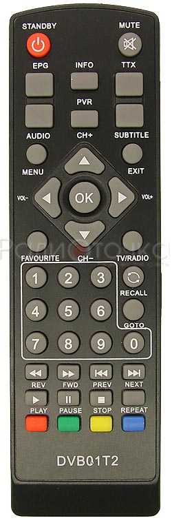 Пульт ДУ SAT Hyundai QF-6222 / DVB01T2 (Airtone, DNS, DEXP, MYSTERY, SKYBOX, SVEN, Telefunken,КВАНТ)