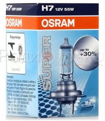 Лампа автомобильная OSRAM H7 12V 55W (64210SV2) +50% яркости