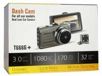 Видеорегистратор Dash Cam T-666G+ (1920x1080, 3.0",170°, G-сенсор, 2 камеры)