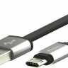 DATA кабель Partner USB-micro USB, двухсторонний micro USB, 2,4A плоский