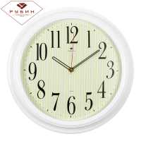 Часы настенные "Рубин" Классика в полоску (круг d=35см, рама коричневая)