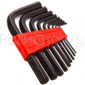 Набор шестигранных ключей ЕРМАК 2,0-12 мм, удлиненные, 9 шт., 657-009