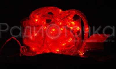 Гирлянда LED Змейка (внутренняя , 48 красных LED, 4,5м, 8 режимов, с ЗЛ)