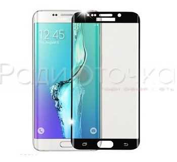 Защитное стекло для Samsung Galaxy S6 Edge Plus (G928) (клей по кромке) черное 3D