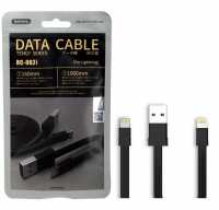 DATA кабель Remax USB 2.0 - Apple 8-pin, 1,0м черный 2.0A (+Кабель 16см Apple 8-pin)
