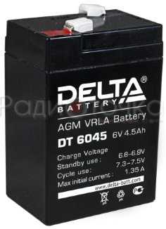 Аккумулятор 06V 4.5Ah Delta DT 6045