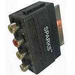 Переходник SPARKS SCART вилка - 4xRCA розетка SN1003
