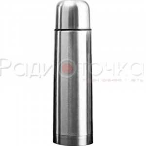 Термос Mallony 0,5л, узкое горло с кнопкой, нерж.сталь, упак-пакет 106674
