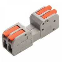 Клемма STEKKER проходная, разъемная, быстроз. 221-422 2х(0,2-4мм2) 32А