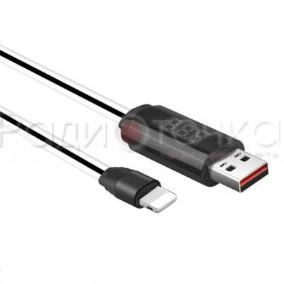 DATA кабель HOCO U29 USB-Apple 8-pin, 1м, (дисплей, таймер, ток, напряжение)
