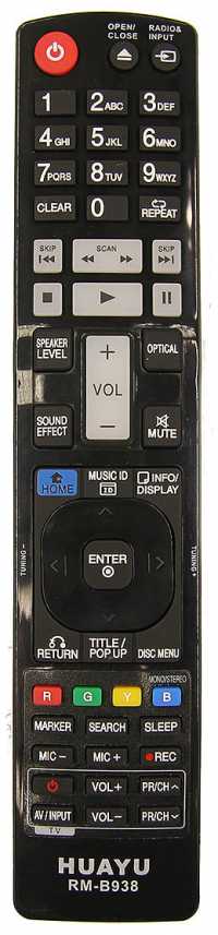 Пульт ДУ LG RM-B938 (универсал, Blue-ray, Home Theatre) (korpus AKB72976002)
