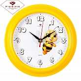 Часы настенные "Рубин" Пчёлка (круг d=21см, корпус желтый)