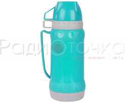 Термос Mallony ACQUA 1л, стеклянная колба, пластик.корпус, 2чашки