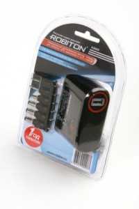 Блок питания автомобильный Robiton K3000S (AC/DC 3.4-12 V, 3A) 8 штек,USBгн,(+ пол)