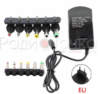 Блок питания универсальный Орбита OT-APB60 (3-12В, 30Вт, 6 разъёмов)