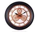 Часы настенные "Рубин" Скелетон (металл, d=40, черный+медный) 4043-011