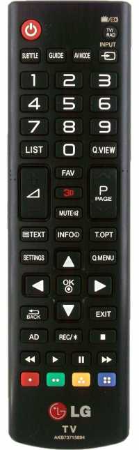 Пульт ДУ LG AKB73715694, AKB73715695, AKB74475434, 3D, LCDTV оригинал