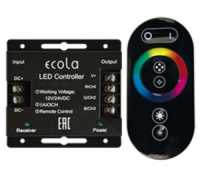 Контроллер для RGB лент Ecola  12V 288W(24V 576W) 24A с кольцевым сенсорным черным радиопультом
