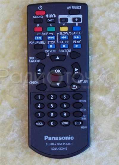 Пульт ДУ Panasonic N2QAJС000016 (для Blu-ray-плеера), оригинал