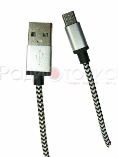 DATA кабель USB-micro USB матерчатая обмотка, 1м
